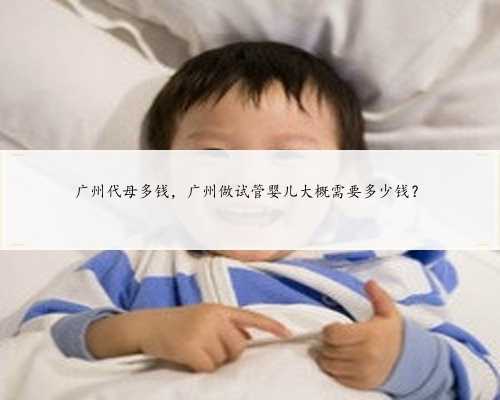 广州代母多钱，广州做试管婴儿大概需要多少钱？